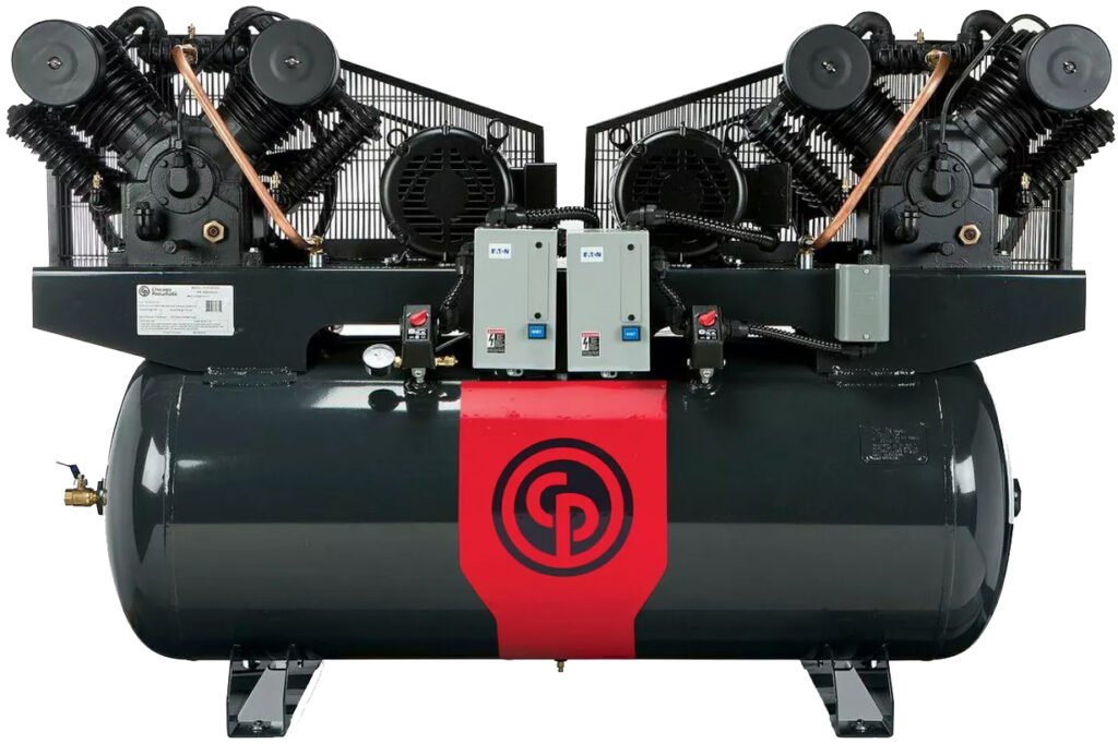 Chicago Pneumatic RCP Iron Series Duplex Two Stage Piston Air Compressor