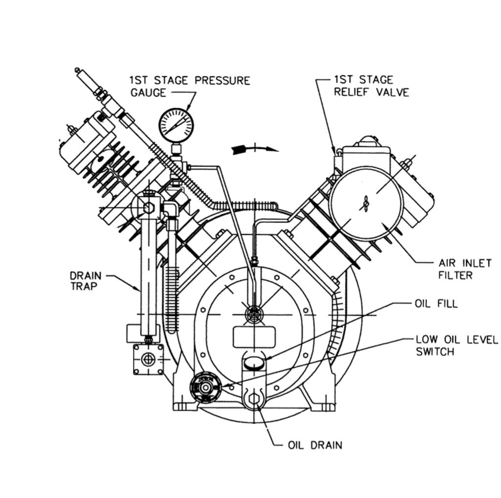 Ingersoll Rand 7T2 High Pressure Piston Air Compressor Bare Pump
