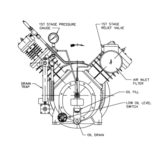 Ingersoll Rand 7T2 High Pressure Piston Air Compressor Bare Pump