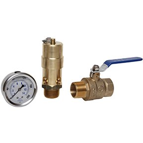 Midwest-Control Tank Kit – Safety Valve, LF CBM Gauge, and Ball Valve