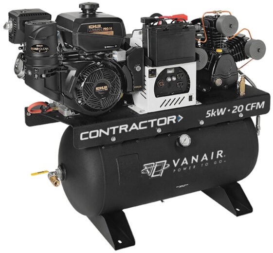 Vanair Contractor Series Gas Powered Piston Air Compressor with Generator